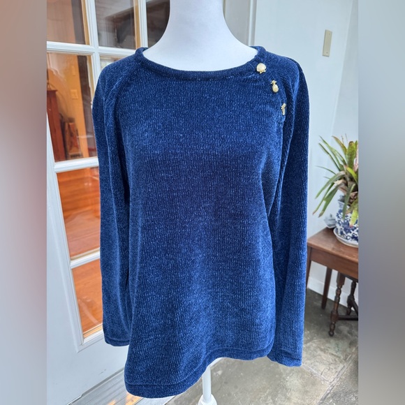 Lilly Pulitzer Navy Sweater with Button Accents, NWOT - Picture 1 of 5